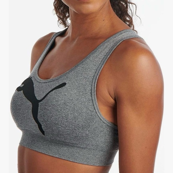PUMA Women's NWT Seamless Padded Sports Bra | Heather Grey | Size 2XL - Picture 4 of 5